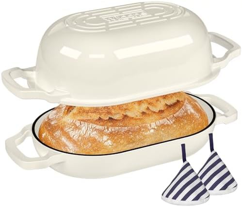Oval enameled cast iron bread oven