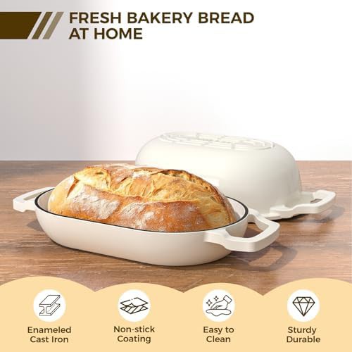 Oval enameled cast iron bread oven — photo 3