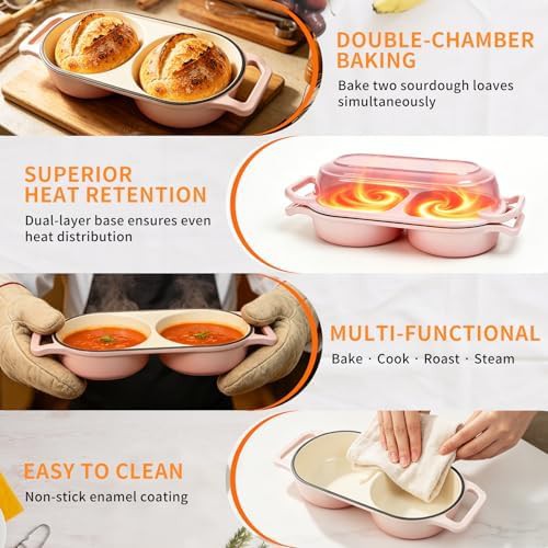 Dual chamber enameled bread baker — photo 4