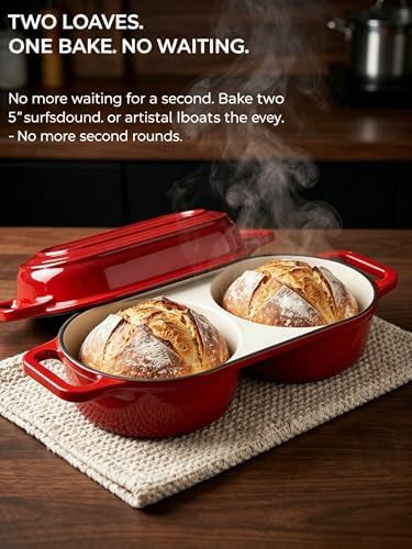 Dual loaf enameled cast iron baker — photo 2