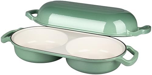 Sage green enameled double round loaf pan — photo 5