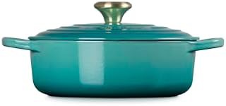 Riviera blue wide round enameled cast iron oven — photo 4