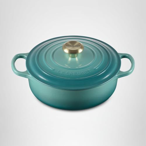 Riviera blue wide round enameled cast iron oven — photo 5