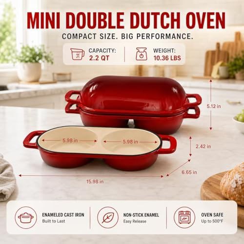 Red enameled mini bread baking pot — photo 2