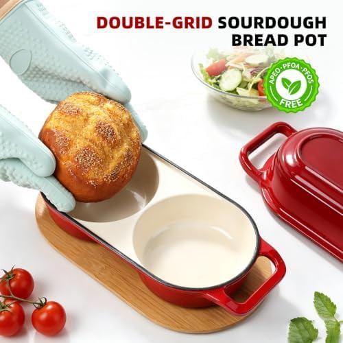 Enameled cast iron double bread baking pot — photo 2