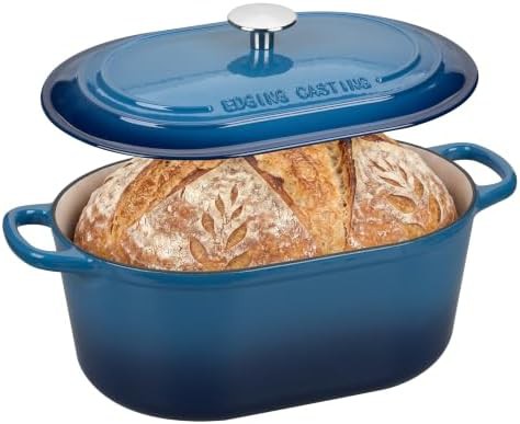 6 quart lake blue enameled oval oven