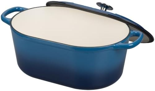 6 quart lake blue enameled oval oven — photo 4
