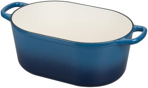 6 quart lake blue enameled oval oven — photo 5