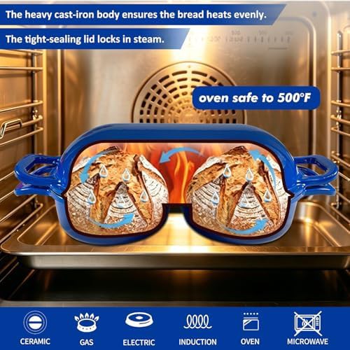 Enameled cast iron double loaf bread oven — photo 4