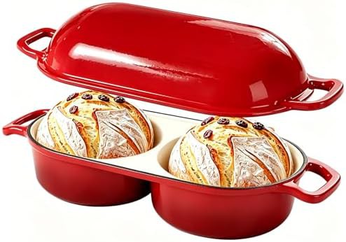 Artisanal enameled double loaf bread oven