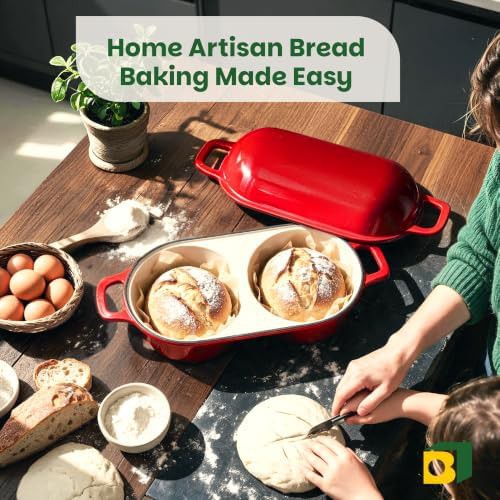 Boxential mini red cast iron dutch oven for bread — photo 5