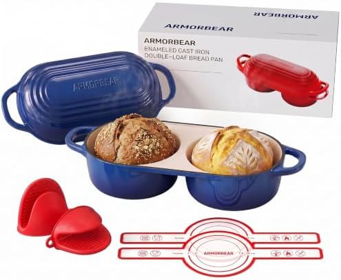 Mini blue enameled sourdough bread pan