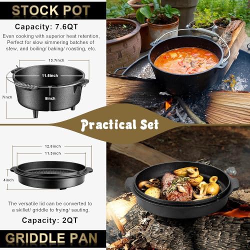 Large eight quart pot with skillet lid — photo 4