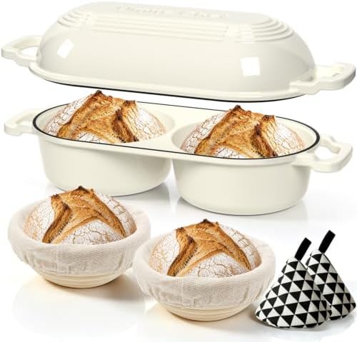 Cream white mini artisan bread loaf pot
