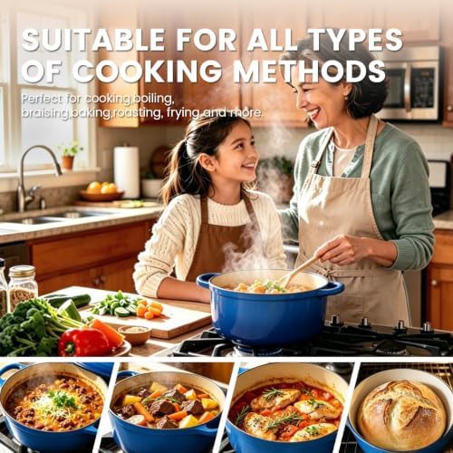 Navy blue enameled cast iron dutch oven 5qt — photo 4