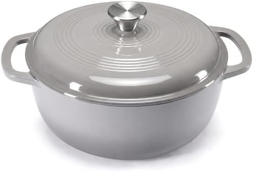 Gray enameled heavy duty 6 quart