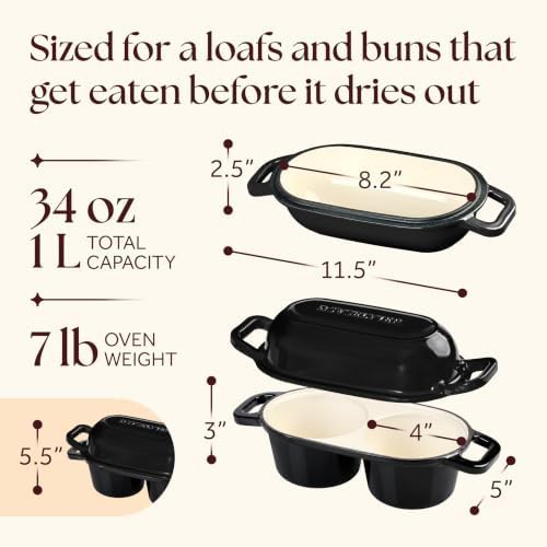 BSYSELYIER mini double cast iron black loaf pan — photo 3