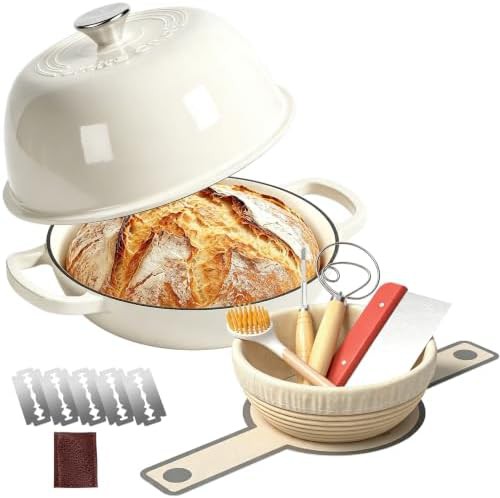 Six quart enameled bread baking pot