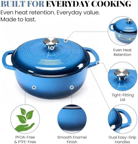 Gradient blue enameled iron 6 quart — photo 4
