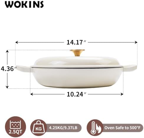 Cream shallow braiser two quart pot — photo 3