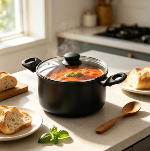 Black non stick aluminum five quart pot — photo 4